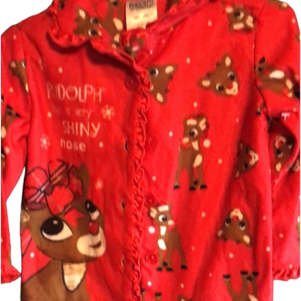 Girls Rudolf reindeer Christmas pajamas set
